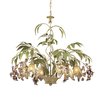 Elk Lighting Huarco 6-Lght Chandelier in Seashell & Sage Grn w/Floral-shaped Glass 86053